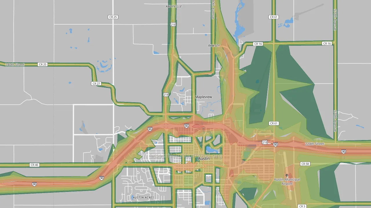 Mapleview, MN Map of Noise Levels in Mapleview