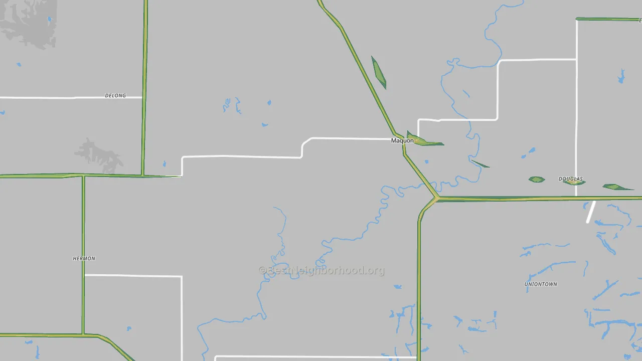 Maquon, IL Map of Noise Levels in Maquon
