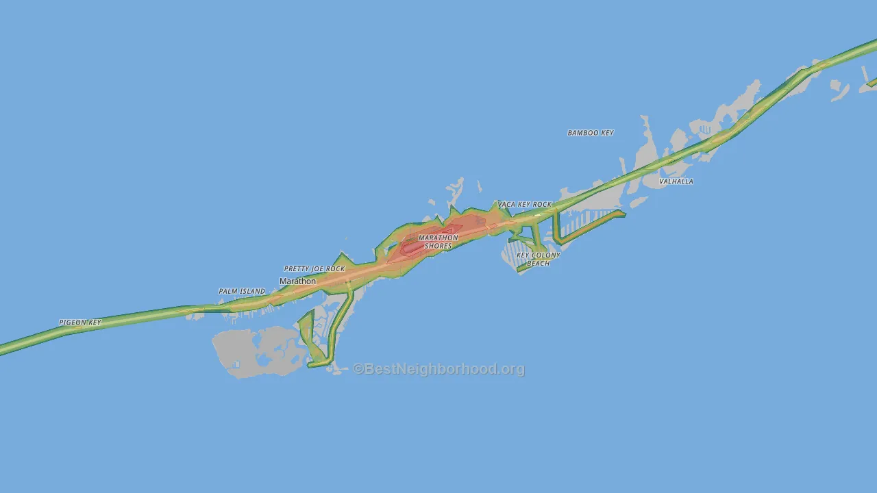 Marathon, FL Map of Noise Levels in Marathon