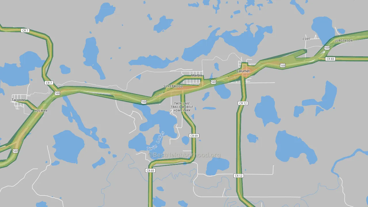 Marble, MN Map of Noise Levels in Marble