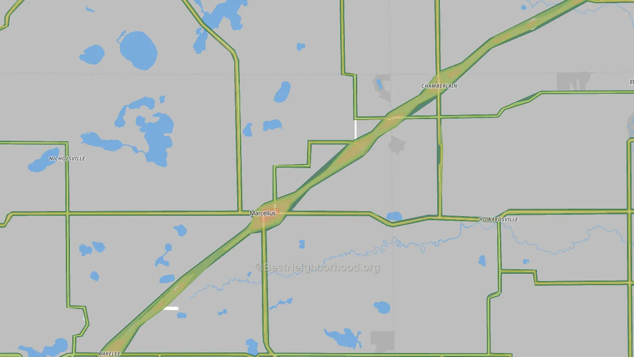 Marcellus, MI Map of Noise Levels in Marcellus