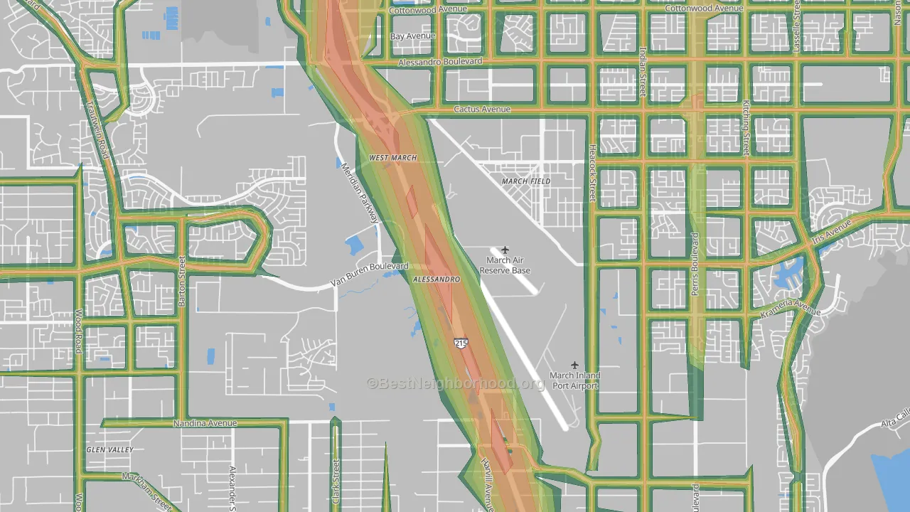 March ARB, CA Map of Noise Levels in March ARB