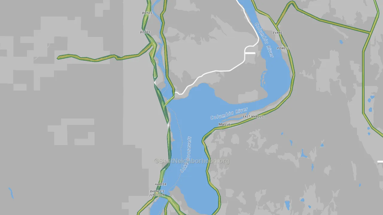 Marcus, WA Map of Noise Levels in Marcus