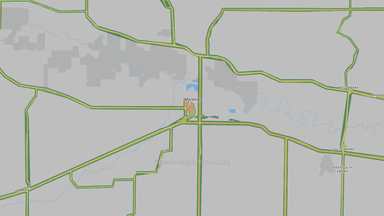 Marengo, IA Map of Noise Levels in Marengo