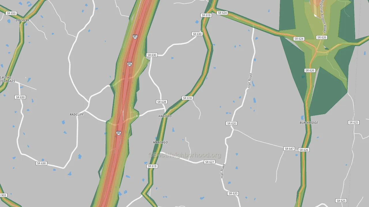 Marengo, VA Map of Noise Levels in Marengo