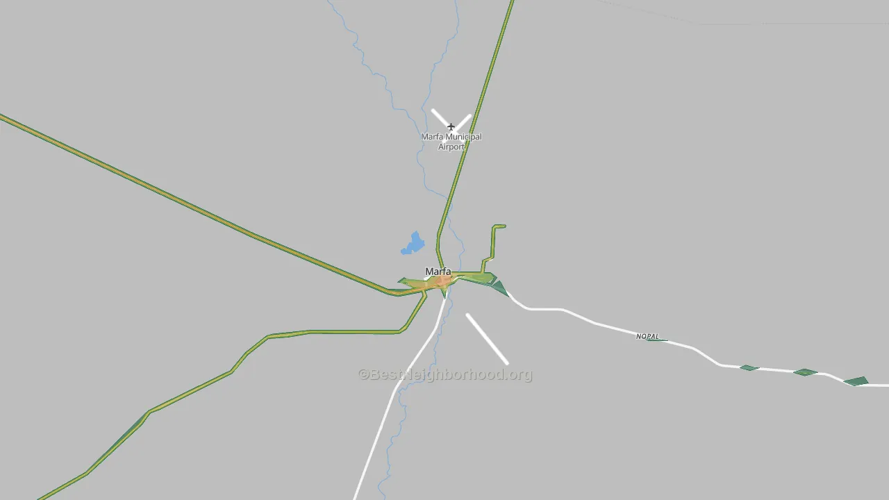 Marfa, TX Map of Noise Levels in Marfa