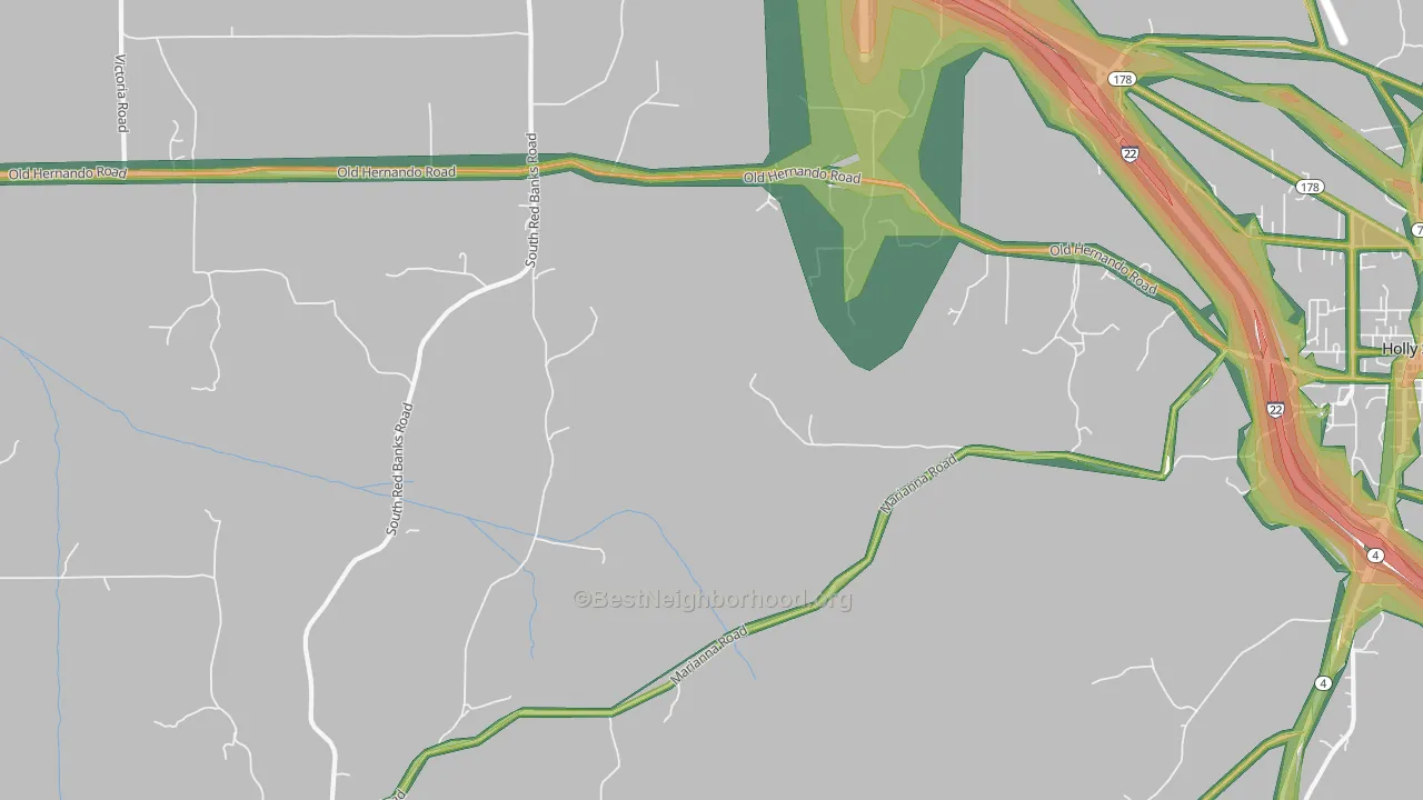Marianna, MS Map of Noise Levels in Marianna