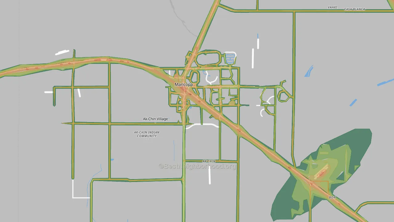 Maricopa, AZ Map of Noise Levels in Maricopa