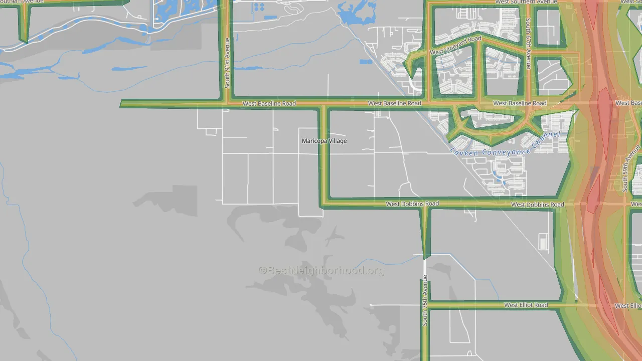 Maricopa Colony, AZ Map of Noise Levels in Maricopa Colony