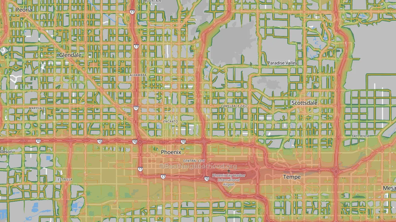 Maricopa County, AZ Map of Noise Levels in Maricopa County