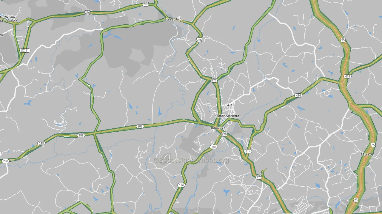 Marietta, SC Map of Noise Levels in Marietta