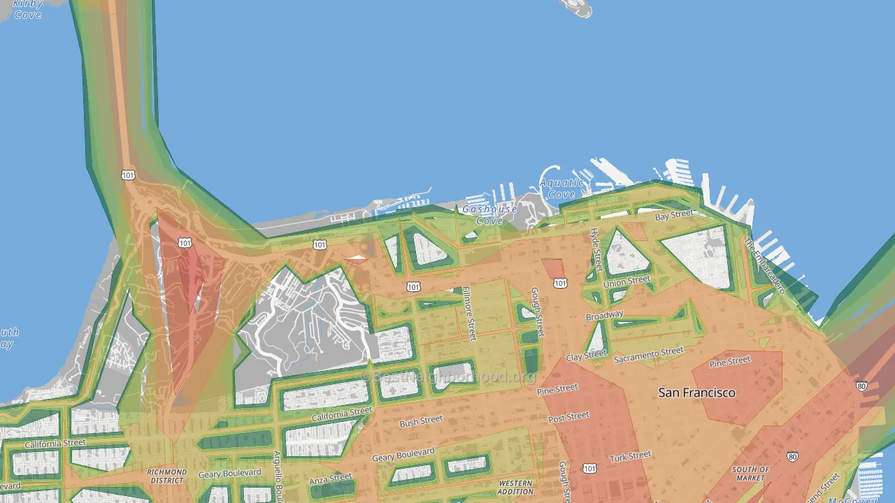 Marina-San Francisco, San Francisco, CA Map of Noise Levels in Marina-San Francisco