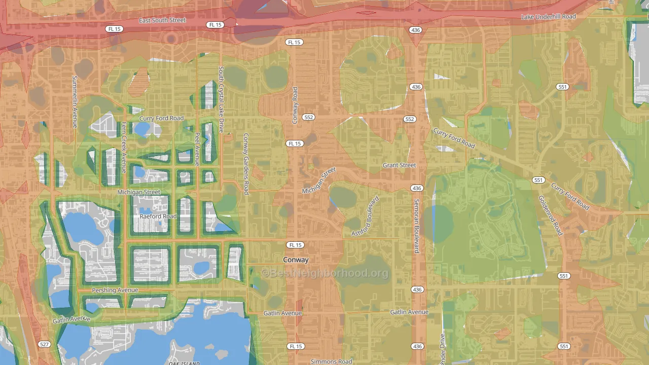 Mariners Village, Orlando, FL Map of Noise Levels in Mariners Village