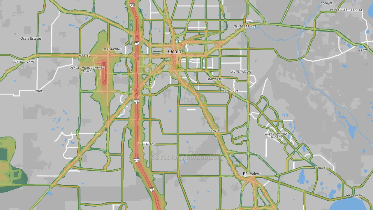 Marion County, FL Map of Noise Levels in Marion County