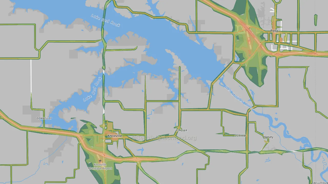 Marion County, IA Map of Noise Levels in Marion County