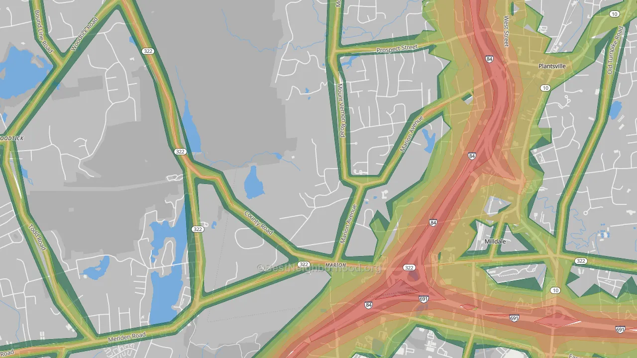 Marion, CT Map of Noise Levels in Marion