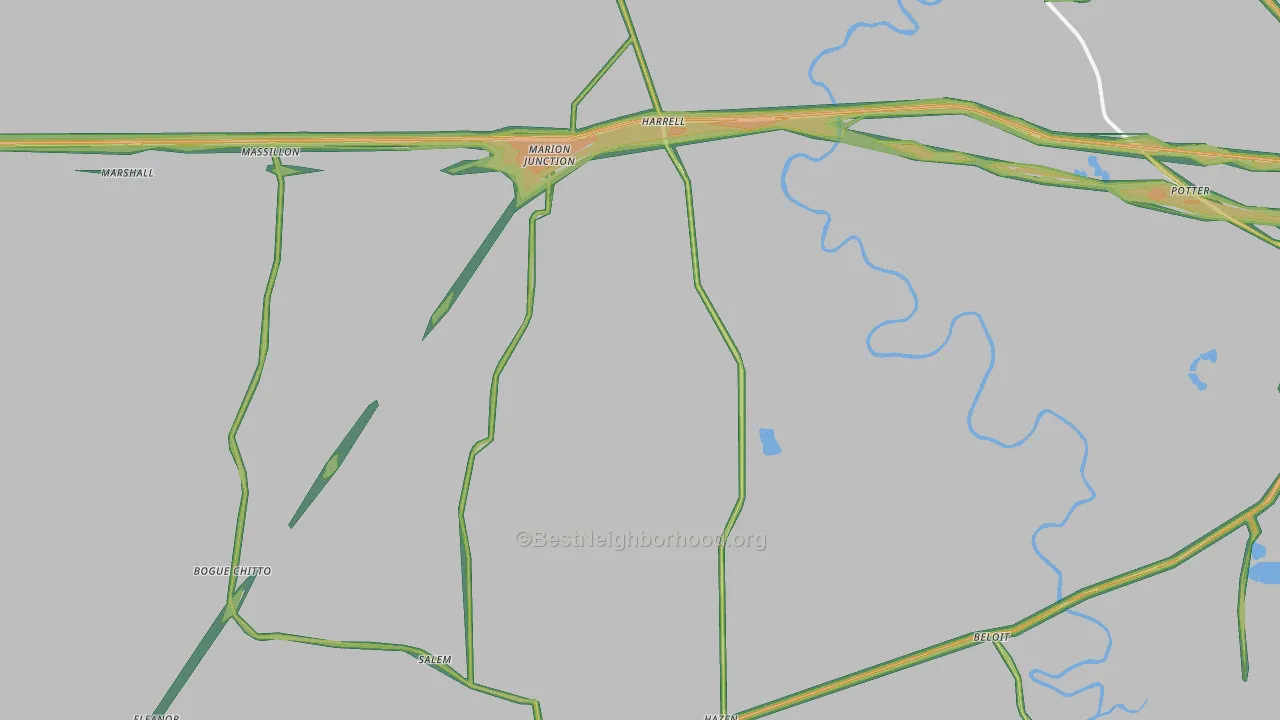 Marion Junction, AL Map of Noise Levels in Marion Junction