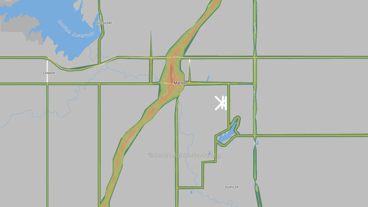 Marion, KS Map of Noise Levels in Marion