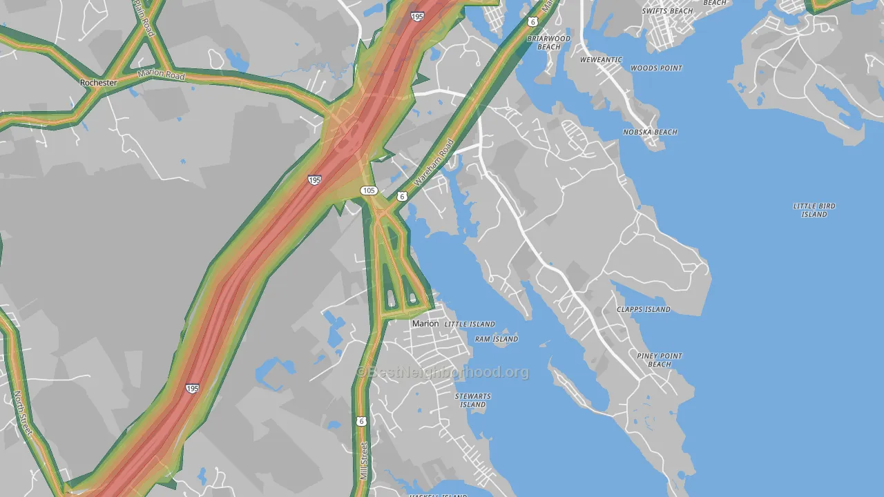 Marion, MA Map of Noise Levels in Marion