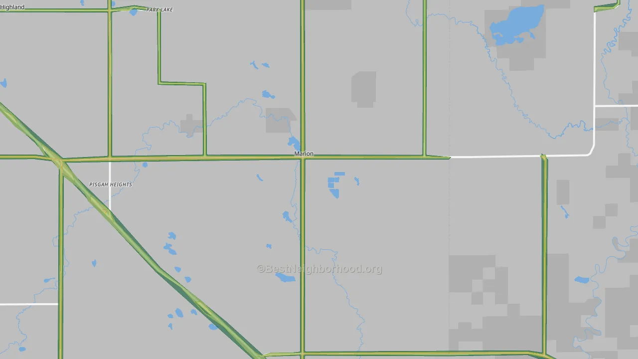 Marion, MI Map of Noise Levels in Marion