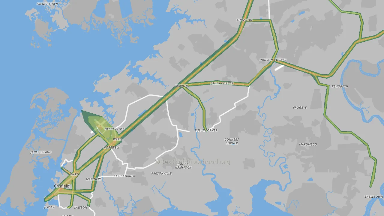 Marion Station, MD Map of Noise Levels in Marion Station