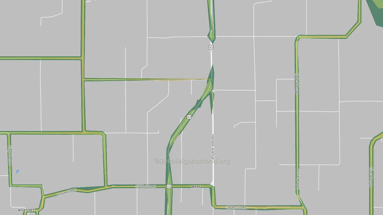 Mark, IA Map of Noise Levels in Mark
