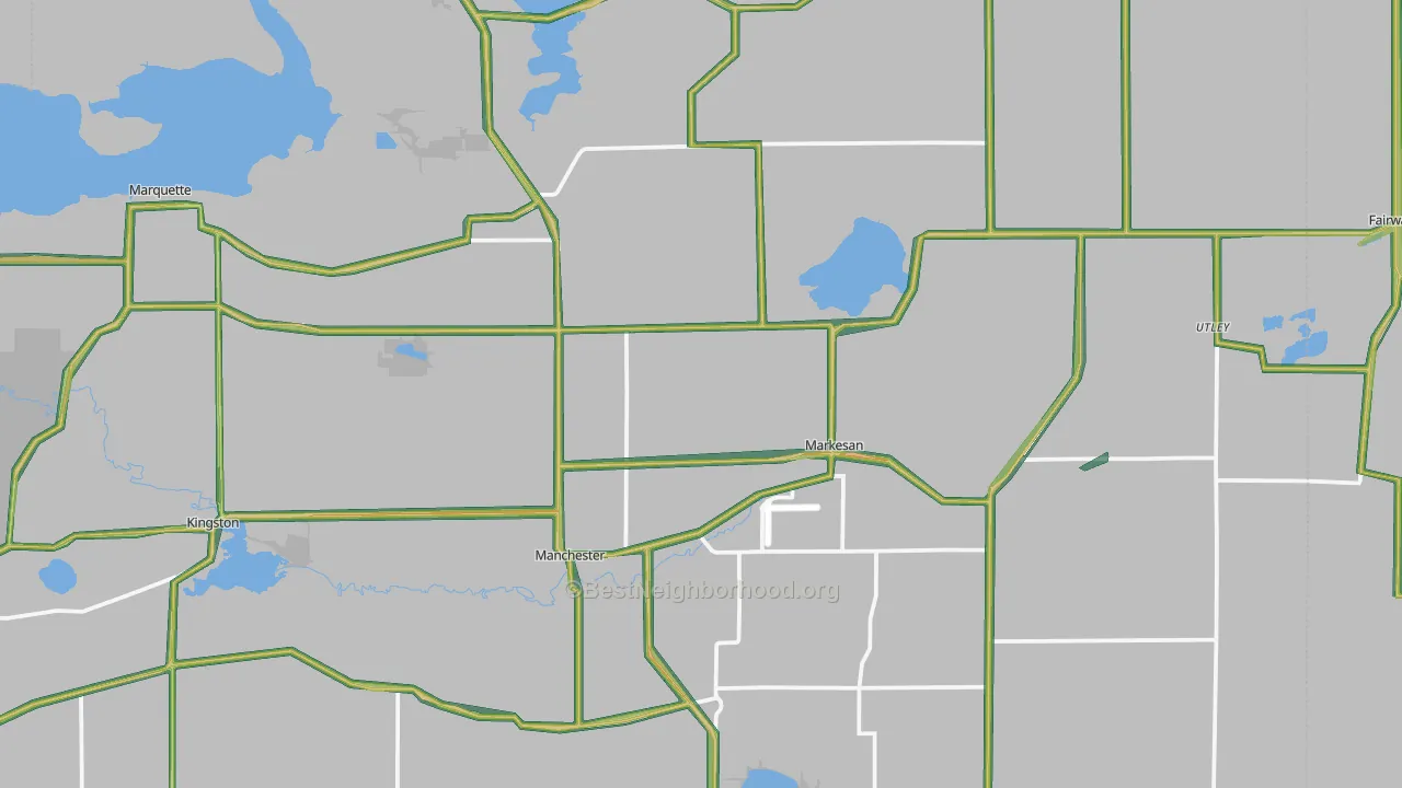 Markesan, WI Map of Noise Levels in Markesan