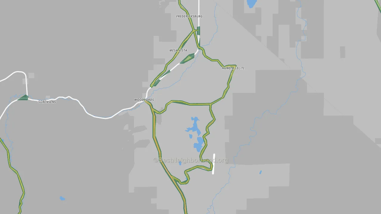 Markleeville, CA Map of Noise Levels in Markleeville