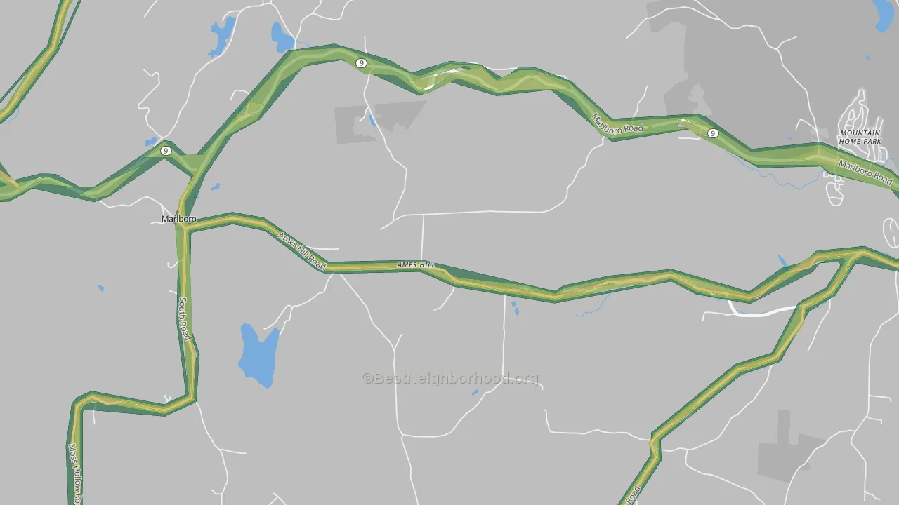 Marlboro, VT Map of Noise Levels in Marlboro