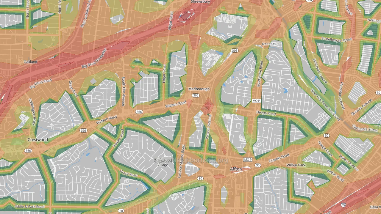 Marlborough, MO Map of Noise Levels in Marlborough