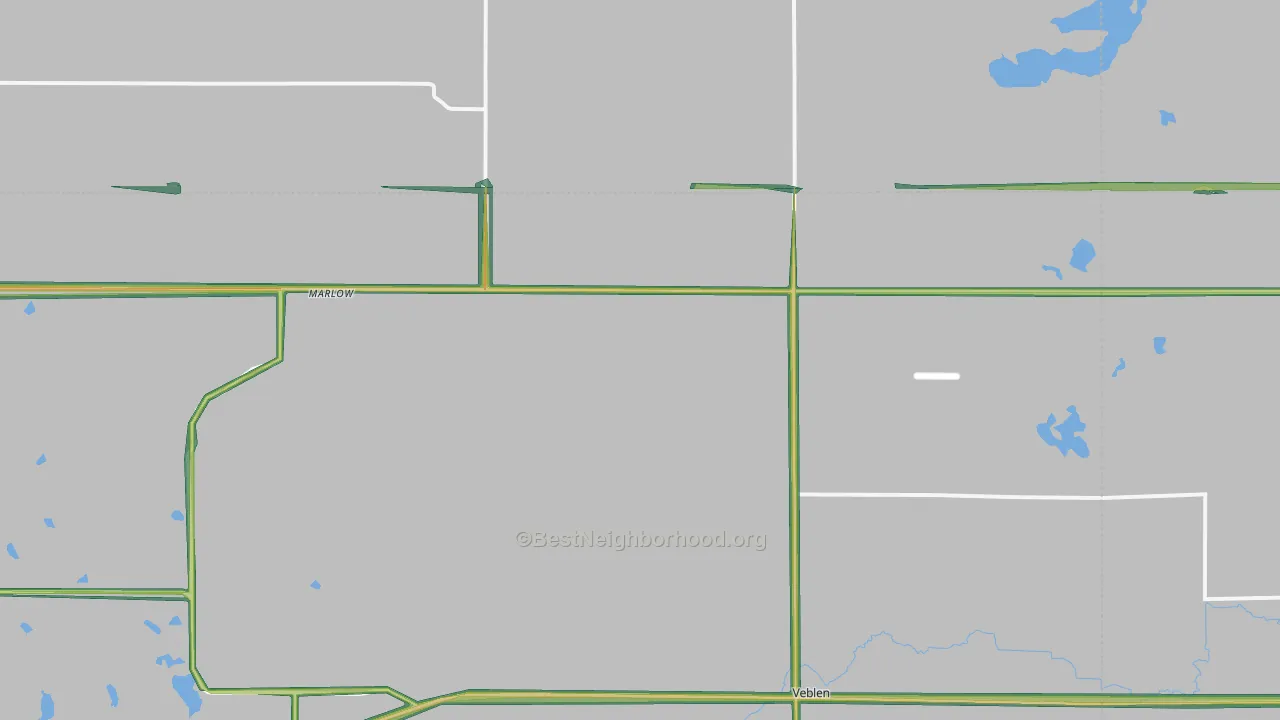 Marlow, SD Map of Noise Levels in Marlow