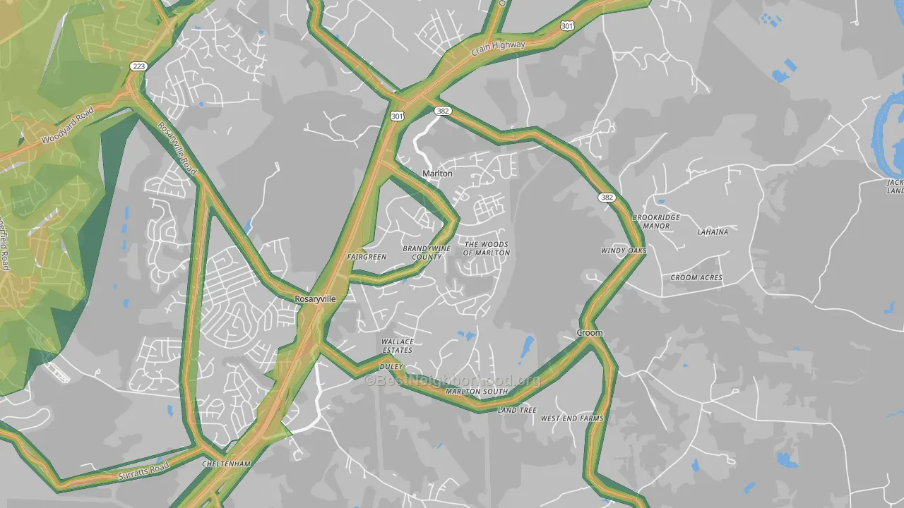 Marlton, MD Map of Noise Levels in Marlton