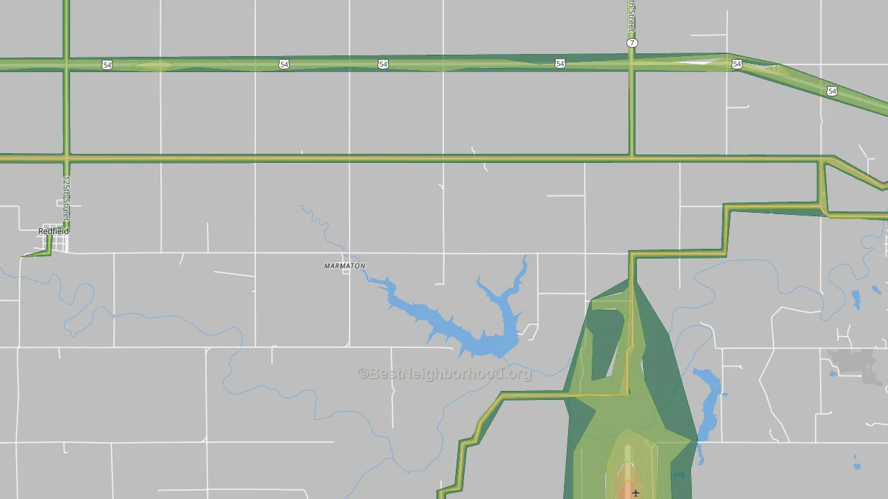 Marmaton, KS Map of Noise Levels in Marmaton