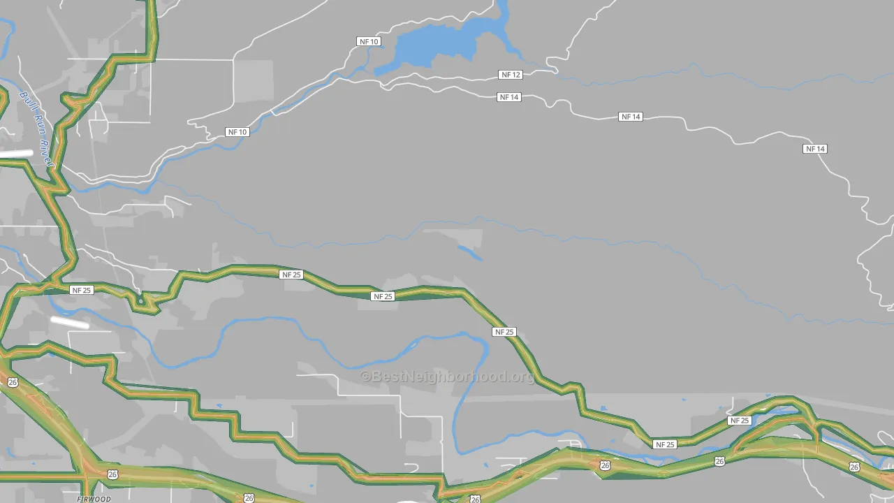 Marmot, OR Map of Noise Levels in Marmot