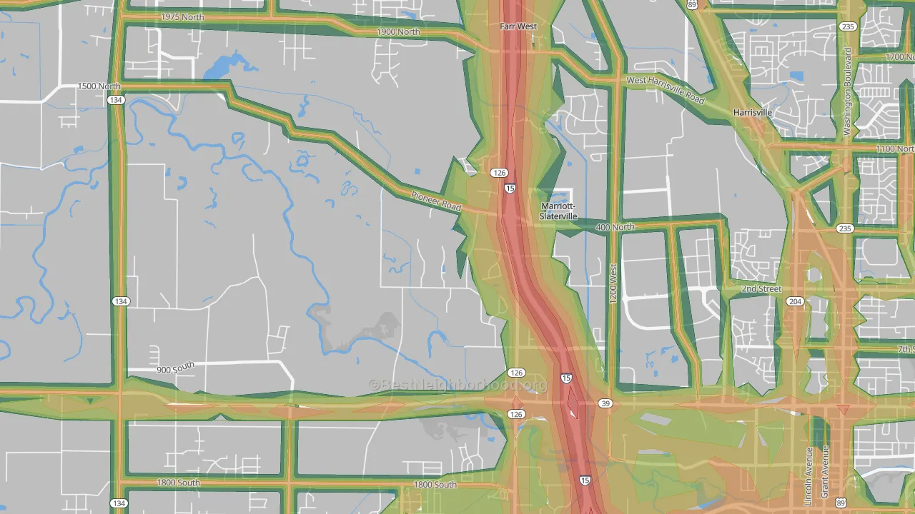 Marriott-Slaterville, UT Map of Noise Levels in Marriott-Slaterville