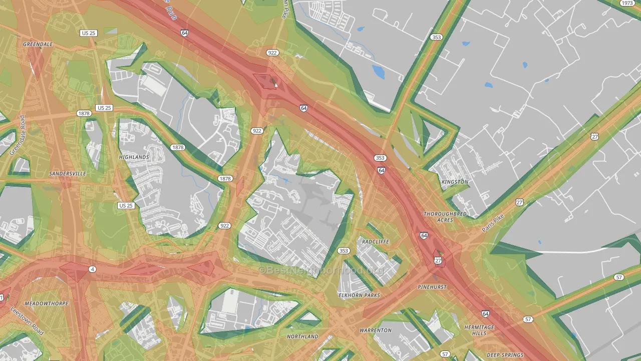 Marriott's Griffin Gate Golf Culb, Lexington, KY Map of Noise Levels in Marriott's Griffin Gate Golf Culb