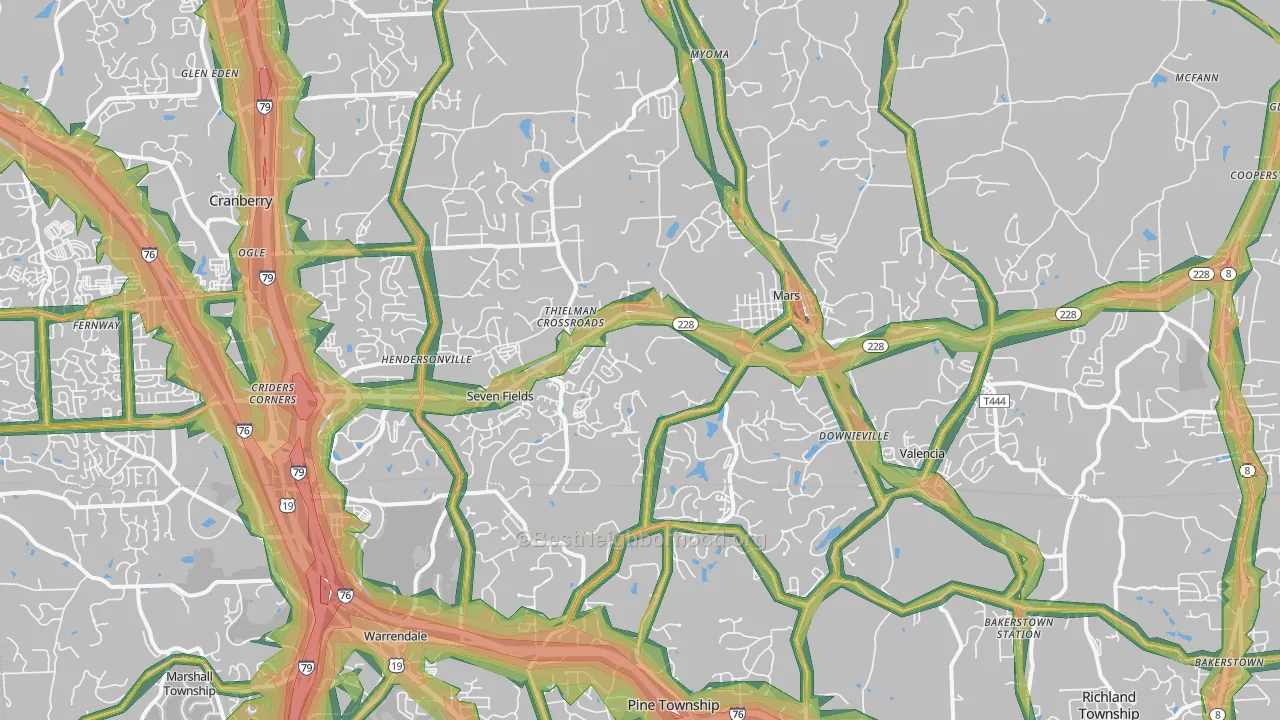Mars, PA Map of Noise Levels in Mars