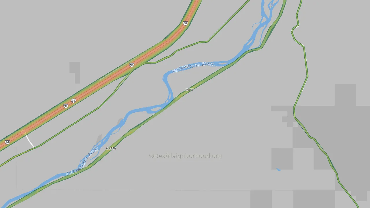 Marsh, MT Map of Noise Levels in Marsh