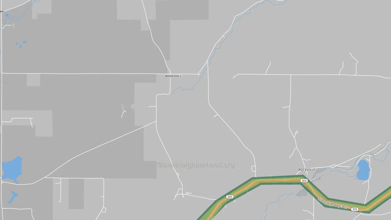 Marshall, NY Map of Noise Levels in Marshall