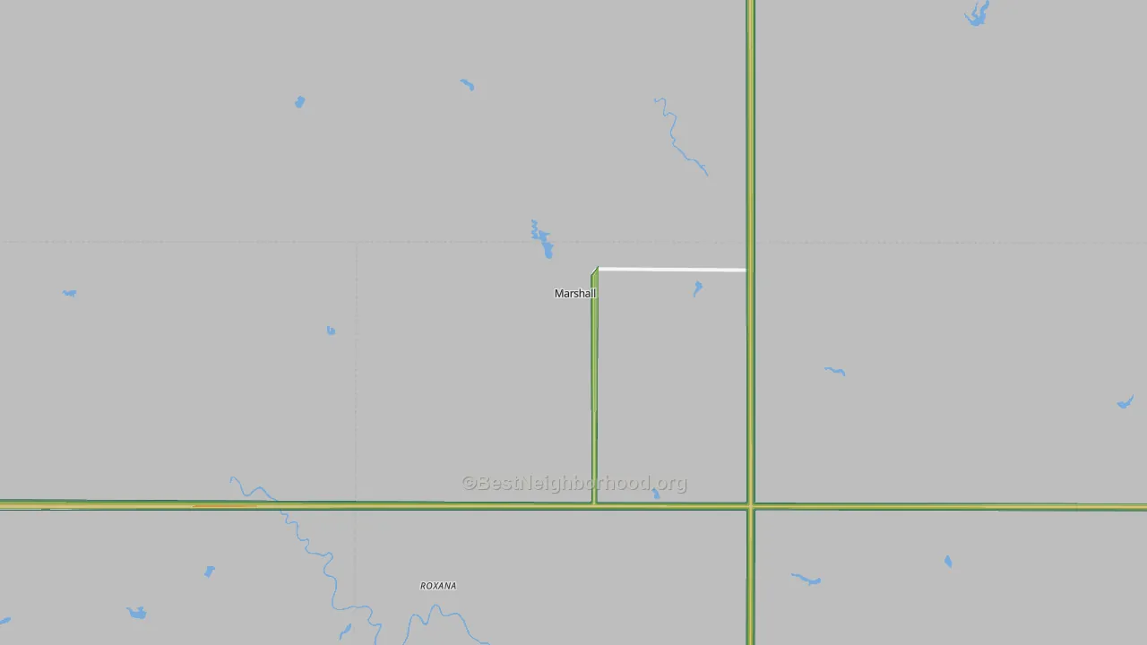 Marshall, OK Map of Noise Levels in Marshall