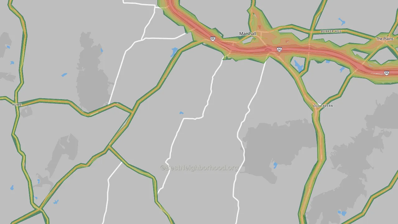 Marshall, VA Map of Noise Levels in Marshall