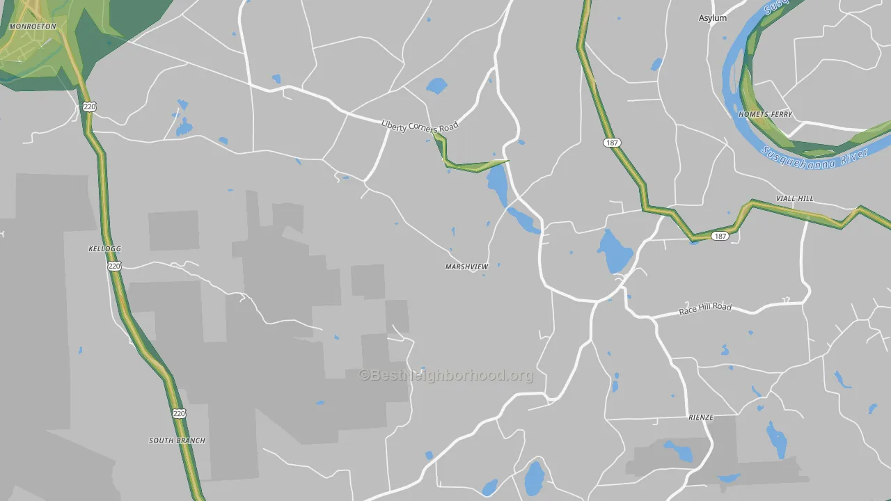 Marshview, PA Map of Noise Levels in Marshview