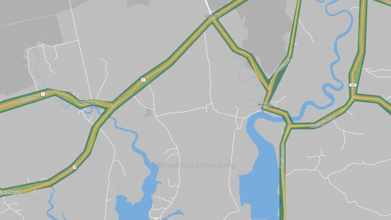 Marshville, ME Map of Noise Levels in Marshville