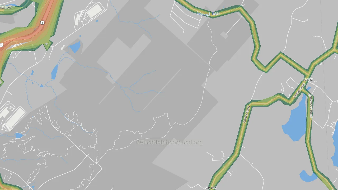 Marshwood, PA Map of Noise Levels in Marshwood