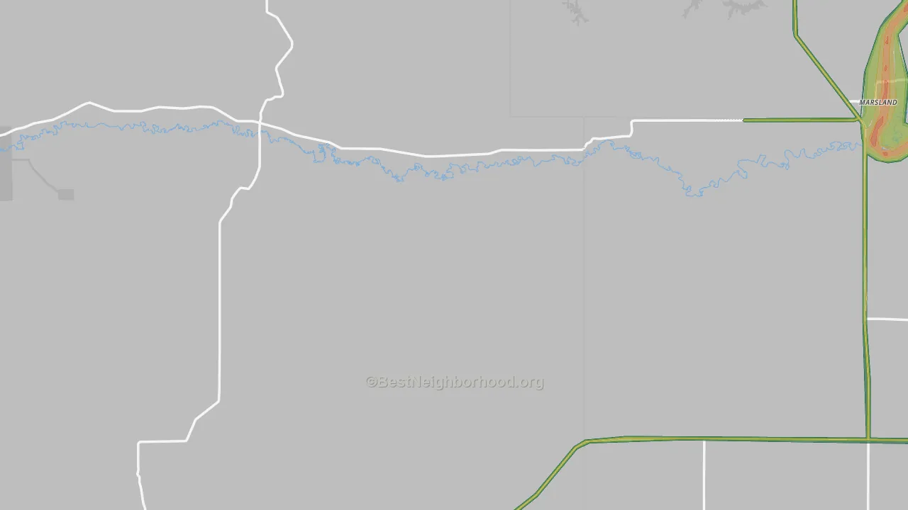 Marsland, NE Map of Noise Levels in Marsland