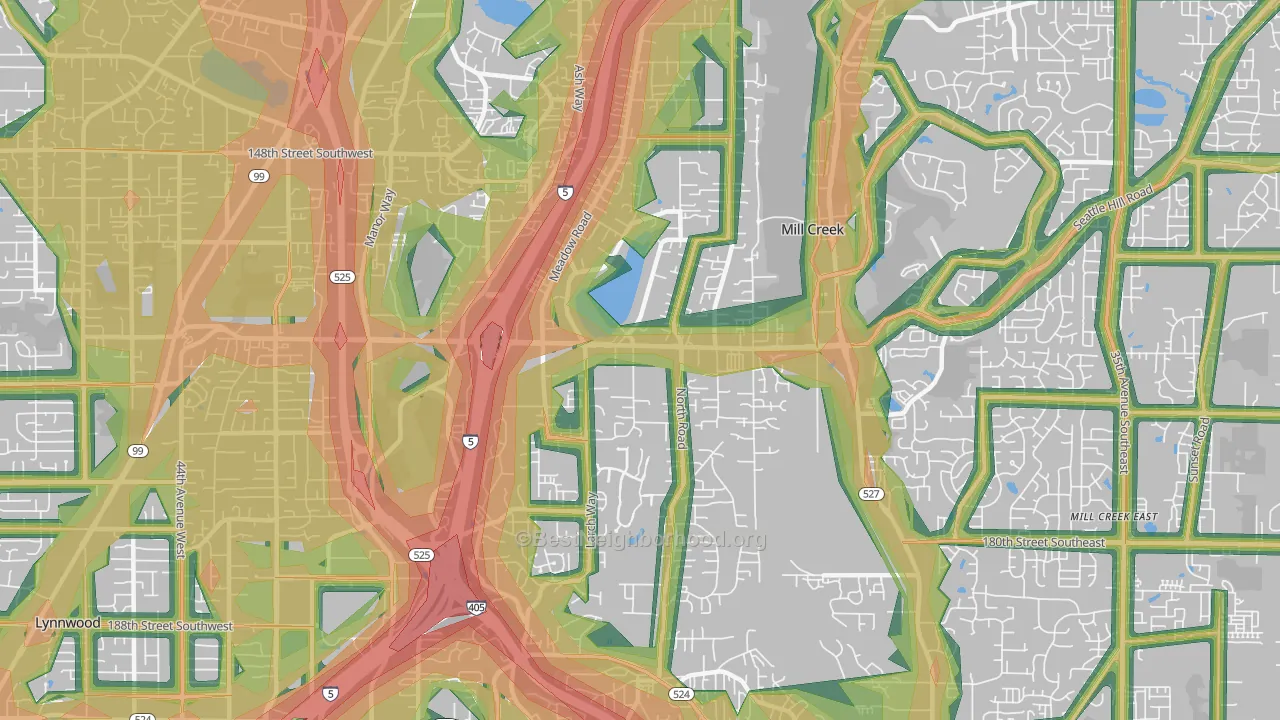 Martha Lake, Lynnwood, WA Map of Noise Levels in Martha Lake
