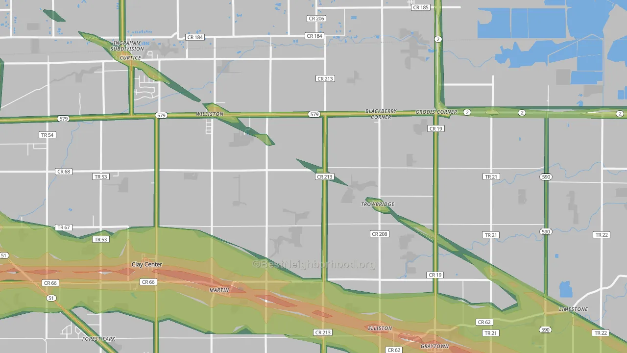 Martin, OH Map of Noise Levels in Martin