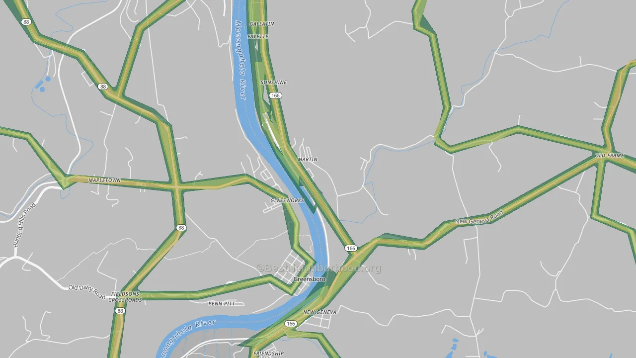 Martin, PA Map of Noise Levels in Martin