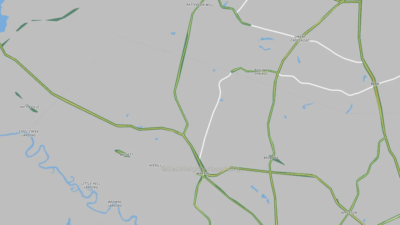 Martin, SC Map of Noise Levels in Martin