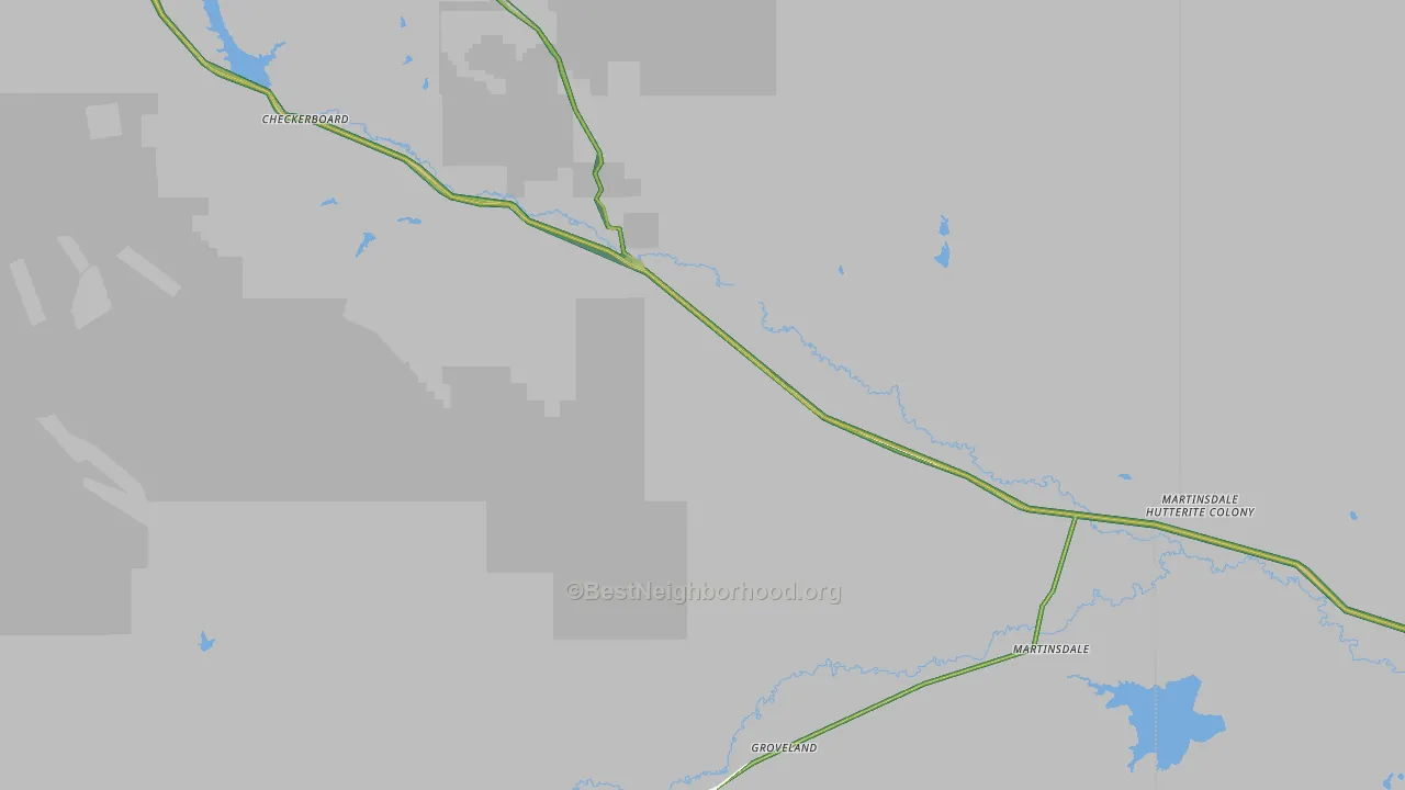 Martinsdale, MT Map of Noise Levels in Martinsdale